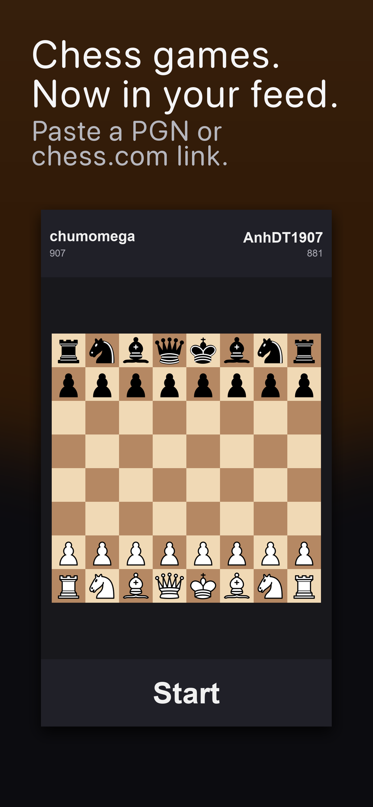 Chess games. Now in your feed.